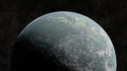 The Green Planet  in the starry sky