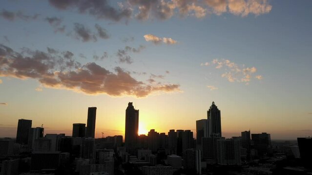 Atlanta Georgia FIGHTER JETS Sunset Skyline Cityscape silhouette