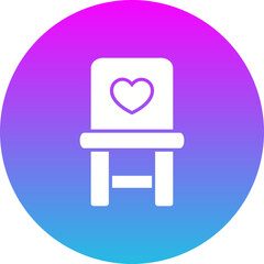 Chair Gradient Circle Glyph Inverted Icon