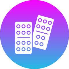 Dominoes Gradient Circle Glyph Inverted Icon