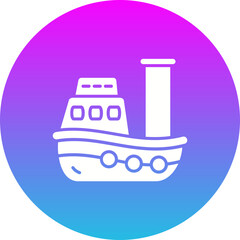 Obraz premium Boat Gradient Circle Glyph Inverted Icon