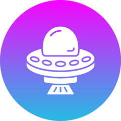 Ufo Gradient Circle Glyph Inverted Icon