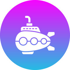 Submarine Gradient Circle Glyph Inverted Icon