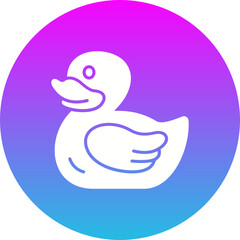 Duck Gradient Circle Glyph Inverted Icon