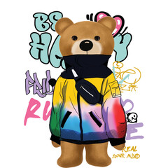 Bear and slogan graffiti 