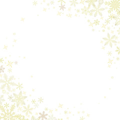 雪の結晶の壁紙⑬正方形_ななめ_金色系_白背景