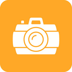 Camera Multicolor Round Corner Glyph Inverted Icon
