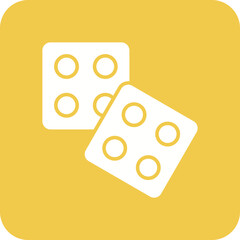 Dice Multicolor Round Corner Glyph Inverted Icon