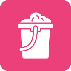 Bucket Multicolor Round Corner Glyph Inverted Icon