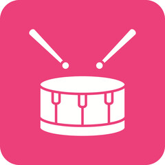 Drum Multicolor Round Corner Glyph Inverted Icon