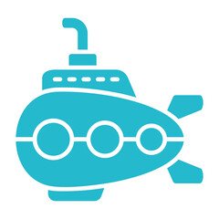 Submarine Multicolor Glyph Icon