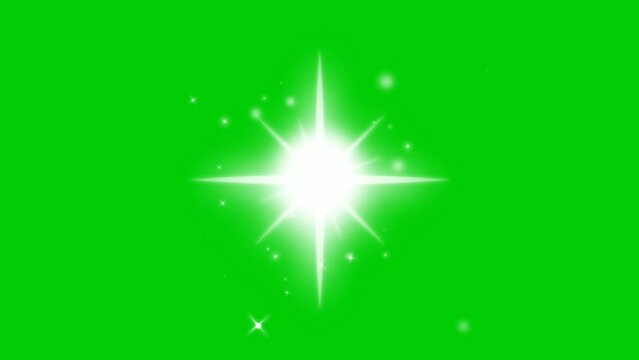 footage of glowing white light, against a green screen background