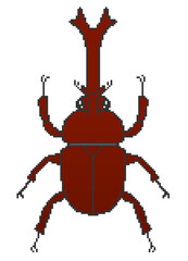 Clip art of pixel art beetle