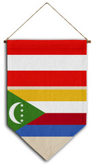 Obraz premium comoros flag relation country hanging fabric travel immigration consultancy visa transparent austria