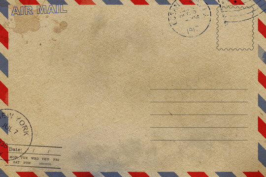 Backside of old postcard template with dirty stains