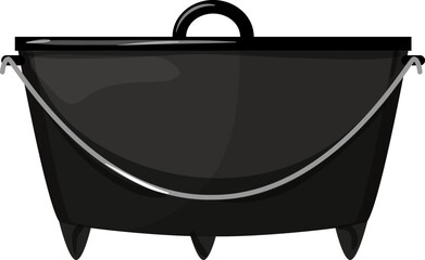 pot iron skillet cartoon. pot iron skillet sign. isolated symbol vector illustration