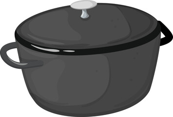 cooking iron skillet cartoon. cooking iron skillet sign. isolated symbol vector illustration