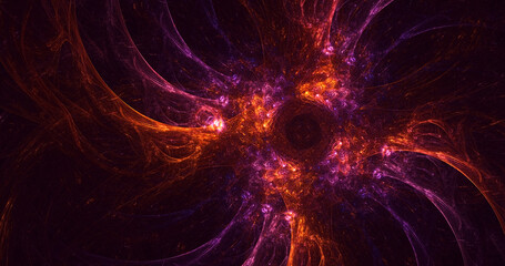 3D rendering abstract colorful fractal light background