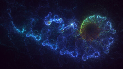 3D rendering abstract colorful fractal light background