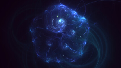 3D rendering abstract colorful fractal light background