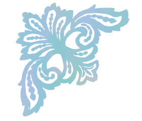 フレーム用コーナー。アンティークなレース風。水彩風、ベクター素材。