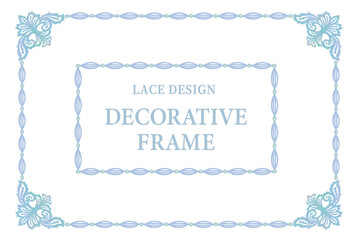 アンティークなレース風のフレーム。水彩風、ベクター素材。
