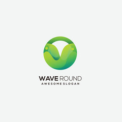 wave icon logo gradient colorful