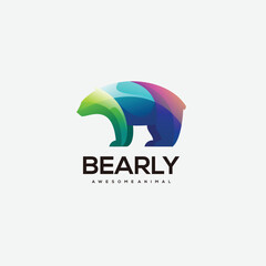 bear logo illustration design colorful