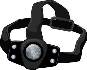 led headlamp flashlight cartoon. led headlamp flashlight sign. isolated symbol vector illustration