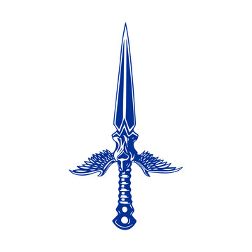 vector illustration of dagger with wings concept