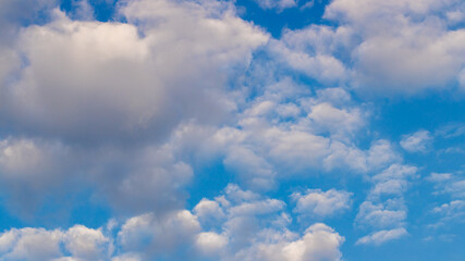 Blue sky with clouds background. Sky daylight. Natural sky composition. Element of design.