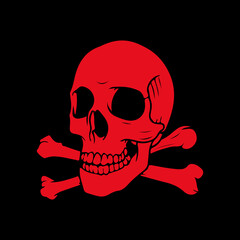 vector illustration of a red skull