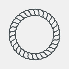 Rope cord frame circle pattern ornamental vector