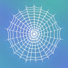 Obraz premium Generative AI.directly below shot of spider web against blue background