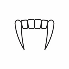 Vampire fangs line icon, logo isolated on white background
