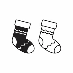 Christmas stocking line and glyph icon, holiday and gift, christmas stocking icon