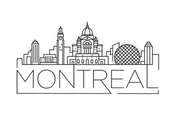 Montreal City Minimal Skyline Design - obrazy, fototapety, plakaty