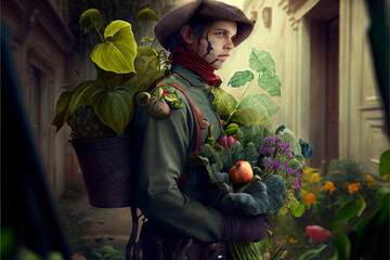 Generated portrait of gardener
