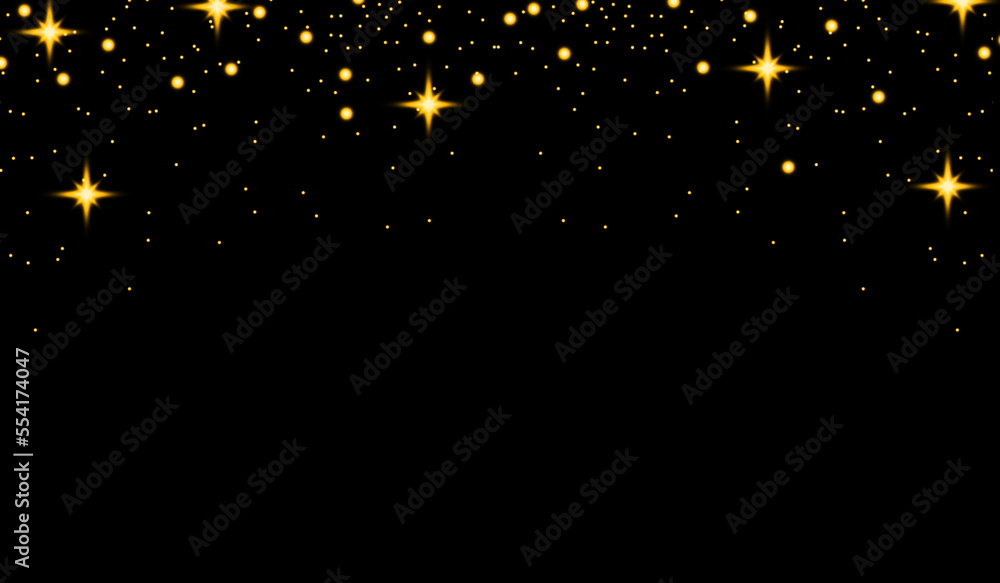 Poster abstract twinkling stars for copy space and background. star particles for banner, print and wallpap