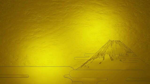 金箔のような富士山と動く雲海