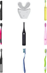 toothbrush tooth brush set cartoon. teeth dental, toothpaste, electric, plastic mouth wash, care product toothbrush tooth brush vector illustration