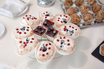 Candy bar at a wedding with different sweets