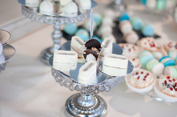 Candy bar at a wedding with different sweets