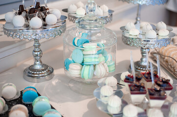 Candy bar at a wedding with different sweets