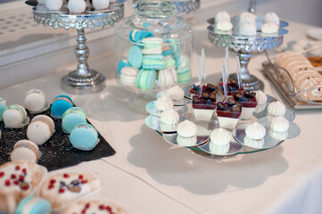 Candy bar at a wedding with different sweets