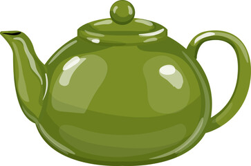 pottery teapot tea kettle cartoon. pottery teapot tea kettle sign. isolated symbol vector illustration