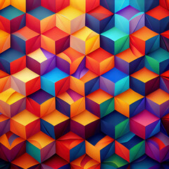 Colorful geometric shapes and patterns, Generative AI, Generative, AI