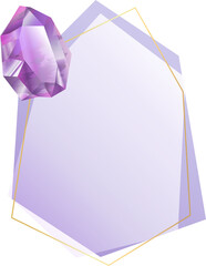 amethyst and purple crystal gem border label