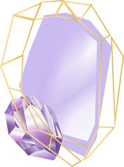 amethyst and purple crystal gem border label