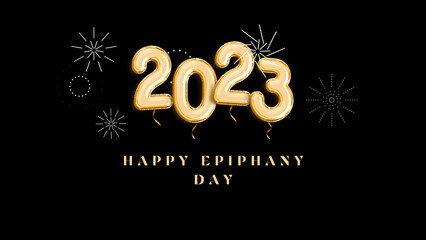 Happy Epiphany Day 2023 wish with shining background